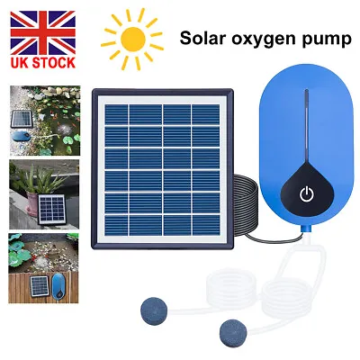 £20.70 • Buy Solar Powered Oxygenator Air Stone Aerator Pond Water Oxygenator Oxygen Pump