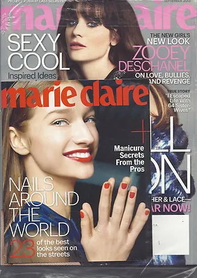 Zooey Deschanel Marie Claire Magazine Sep 2013 Nails Around The World SEALED • $13.45