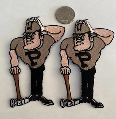 (2)-PU Purdue Boilermakers Vintage Style Embroidered Iron On Patches . 4”x 3” • $9.99