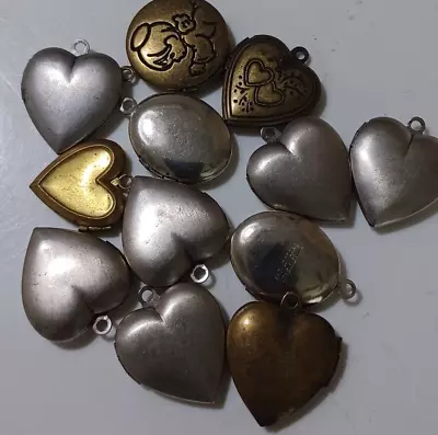 Vintage Brass Goldtone/Silvertone Lockets 12pcs Lot • $6