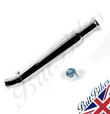 Universal Left Chrome 20  Tulip End Megaphone Upswept Motorbike Exhaust Silencer • £75