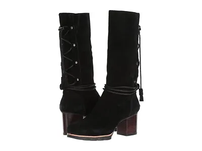 SOREL Farah Boots Women Size 9.5 Black Tall Waterproof Suede Leather Upper Mid • $99.99