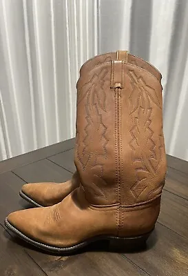 DAN POST MARLBORO Leather Cowboy Boots Tan Western P2552 Women's US 8M USA EUC • $69.95