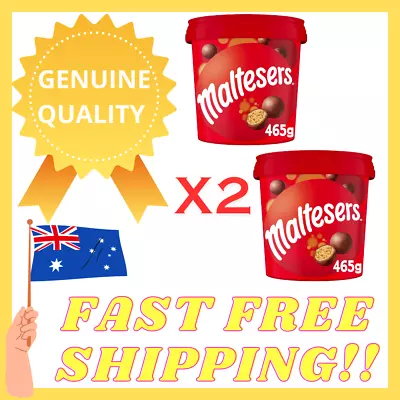 2x Maltesers Party Bucket Chocolate Treats Sweet Snack Lollies Bulk Pack 465g • $33.99