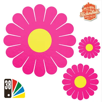 25 DAISY FLOWER STICKERS DECALS For Car | Wall | Home - 38 Colours (S8) • £4.95