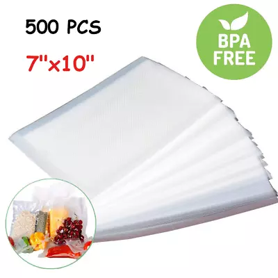 $9.99 • Buy 50-500Pcs Quart Vacuum Sealer Bags 7x10inch Embossed Food Saver Storage Package