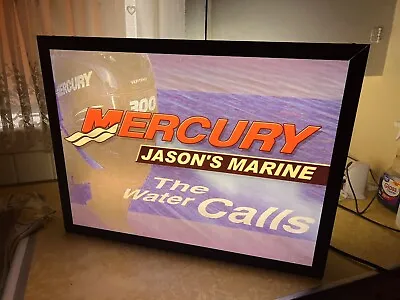 Mercury Boat Motor Jason’s Marine “The Water Calls” Lighted Store Shop Sign Rare • $149.99