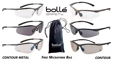 Bolle Safety Glasses Spectacles CONTOUR / CONTOUR METAL Eye Protection Free Bag • £19.02