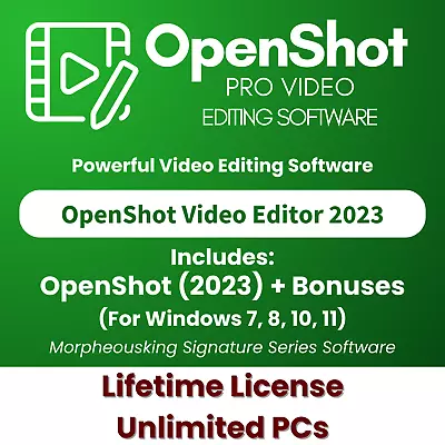 Open Shot PRO 2023 Video Editor | Video Editing & Creation Suite - Lifetime DVD • $19.99