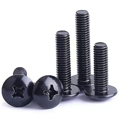 £1.74 • Buy M3 M4 M5 M6 Black Phillips Machine Pan Truss Head Screws Bolts Zinc-plated Steel