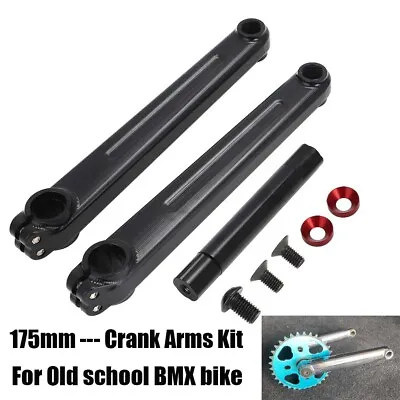 Cranks 175 Mm Black Old School 3-piece BMX Crank Arms  Spindle Sprocket & Bolts • $79.99