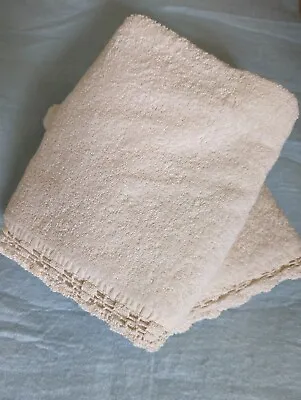 Restoration Hardware RH Teen Bath Towel Pair  Crochet Lace Trim  Darling  • $69.99