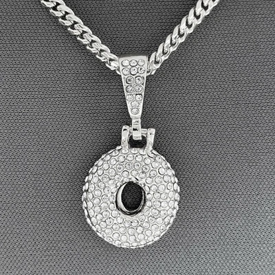 $9.99 • Buy Silver Tone Clear Rhinestones Bubble Initial Alphabet Letter O Pendant Necklace