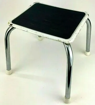 Vintage Metal Kitchen Utility Step Stool 10-1/2  Tall ~ Farmhouse Décor • $39.95