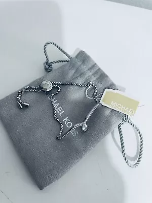 MICHAEL KORS Powerful Romance Silver Slider CrystalBracelet MKJ7108040 Brand New • £79.99