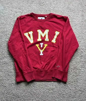 Vintage VMI Virginia Military Institute Crewneck Sweatshirt Red Sz Medium Adult • $31.95