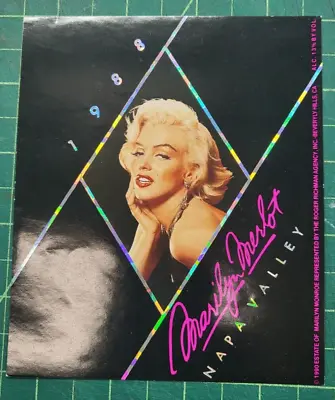 Marilyn Merlot 1988 Napa Valley Merlot Unused Label Marilyn Monroe • $129.95