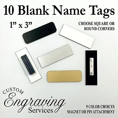 1o Blank Name Pin Tag Badge Magnet Or Pin  For Attachment 21 Colors 1x3 • $12.15