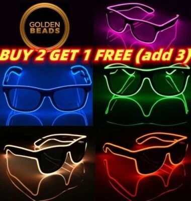 £7.52 • Buy Neon LED Light Sunglasses Eyewear Shade Nightclub Halloween Dress Up Led Glasses