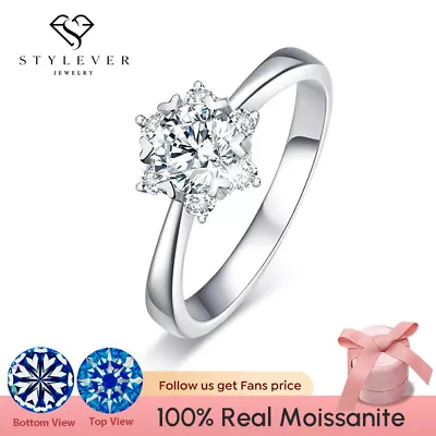 2022 Luxury Natural Moissanite Diamond Rings For Women S925 Sterling Silver GRA • £18.72