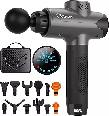 Cotsoco Deep Tissue Massage Gun With 12 Heads USB C Charging With Carry Case • $32.99