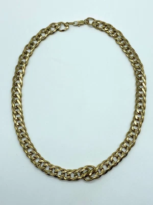 £14.56 • Buy Vintage Trifari Gold Tone Chain Link Choker Necklace 8”