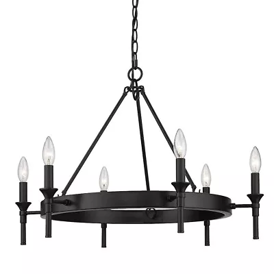 Golden Lighting Edinburgh 6 Light Chandelier Matte Black - 1020-6BLK • $357