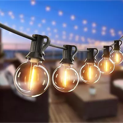 100/200FT LED Bulbs Outdoor Garden Globe Festoon String Lights G40 Mains Powered • £8.99