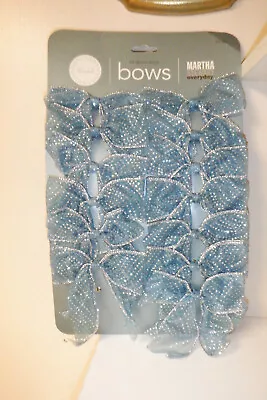 Martha Stewart Everyday Christmas Bows First Snowfall Blue Silver • $5.88