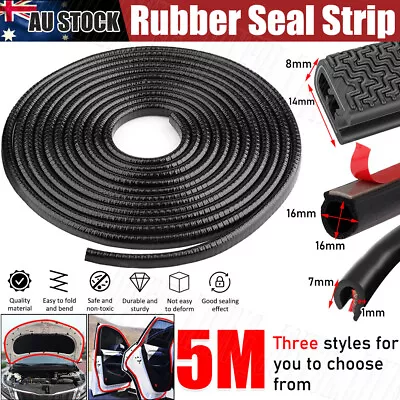 5M Black Edge Seal Trim U Shape Cars Door Rubber Protect Edges Mould Metal Clip • $12.89