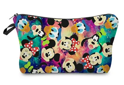 MINNIE MICKEY MOUSE DONALD GOOFY COSMETIC Make Up BAG Zippered Case Purse NEW! • $10.99