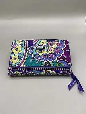 Vera Bradley Turn Lock Wallet Purple Heather Floral Retired 2013 • $19.99