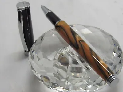 Gorgeous High Quality Montefiore Amber And Black Marbled Roller Ball Pen • $37.99