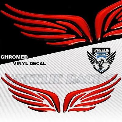 6.25  Custom 3d Abs Emblem Decal Fairing/fender Sticker Wing/devil Chrome Red • $9.98