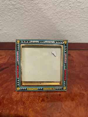 Vintage Antique Micro Mosaic Gold Picture Frame Square Italy 3x3 • $34.11