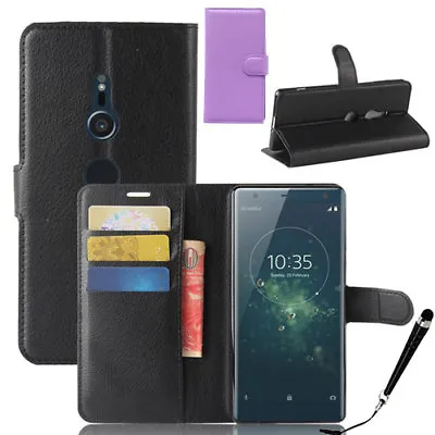 $9.39 • Buy HQ Wallet Money Card Leather Case Cover F Sony Xperia XZ2 / XZ2 Compact + Stylus