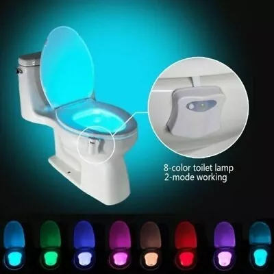 £4.75 • Buy LED Toilet Bathroom Night Light PIR Motion Activated Seat Sensor 8Color Changing
