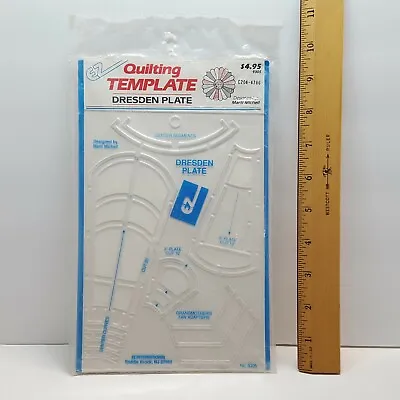 NOS Vintage EZ Quilting DRESDEN PLATE Quilting Template By Marti Mithell 9305 • $16.95