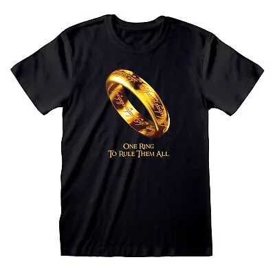 Lord Of The Rings - One Ring To Rule Them All Unisex Black T-Shirt S - K777z • £13.09