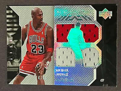 2006-07 Upper Deck Black MICHAEL JORDAN Quad Game Used Jersey Patch 74/99 GOAT • $1099.99