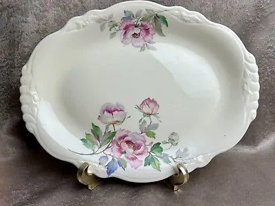 HOMER LAUGHLIN VIRGINIA ROSE FLUFFY ROSE 1940's Serving Platter 11.5”x8 5/8” • $11.99