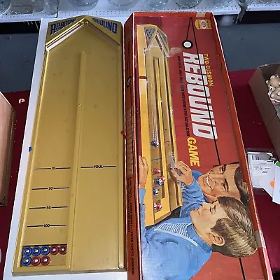 Vintage Ideal Rebound 1970 Two Cushion Shuffleboard Tabletop Action Game Read • $50