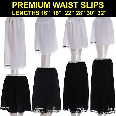 £7.25 • Buy Waist Slip Half Slips Ladies Black Ivory White Underskirt Petticoat 16  - 36  
