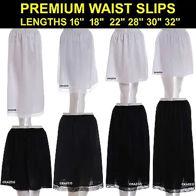 Waist Slip Half Slips Ladies Black Ivory White Underskirt Petticoat 16  - 36   • £8.34