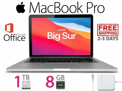 Apple Macbook Pro 13  Laptop | 8 GB RAM + 1 TB HD | 2 YR WARRANTY + OFFICE • $99