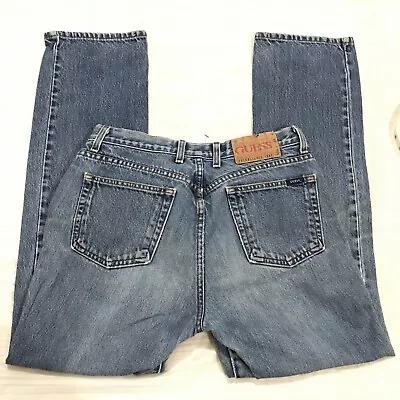 GUESS? Blue Vintage Bootcut Jeans Low Rise Size 31x30 Made In USA 060 • $18.74