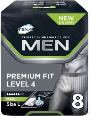 £8.45 • Buy Tena Men Premium Fit Level 4 Incontinence Maxi Pants Briefs Large Pack Of 8