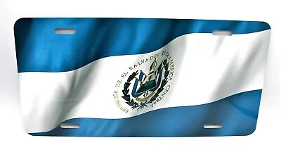 El Salvador Waving Flag Metal Car License Plate Autotag. Salvadoran Bandera • $14.95