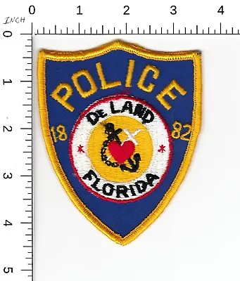 VINTAGE ORIGINAL CC BACKING-- DeLAND FLORIDA POLICE COLLECTIBLE PATCH • $4.99