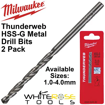 £4.45 • Buy Milwaukee Thunderweb Metal Steel Drill Bits HSS-G Ground 1-4mm 2pk Split Point